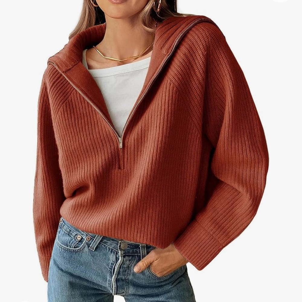 BTFBM Amazon Orange collared chunky sweater